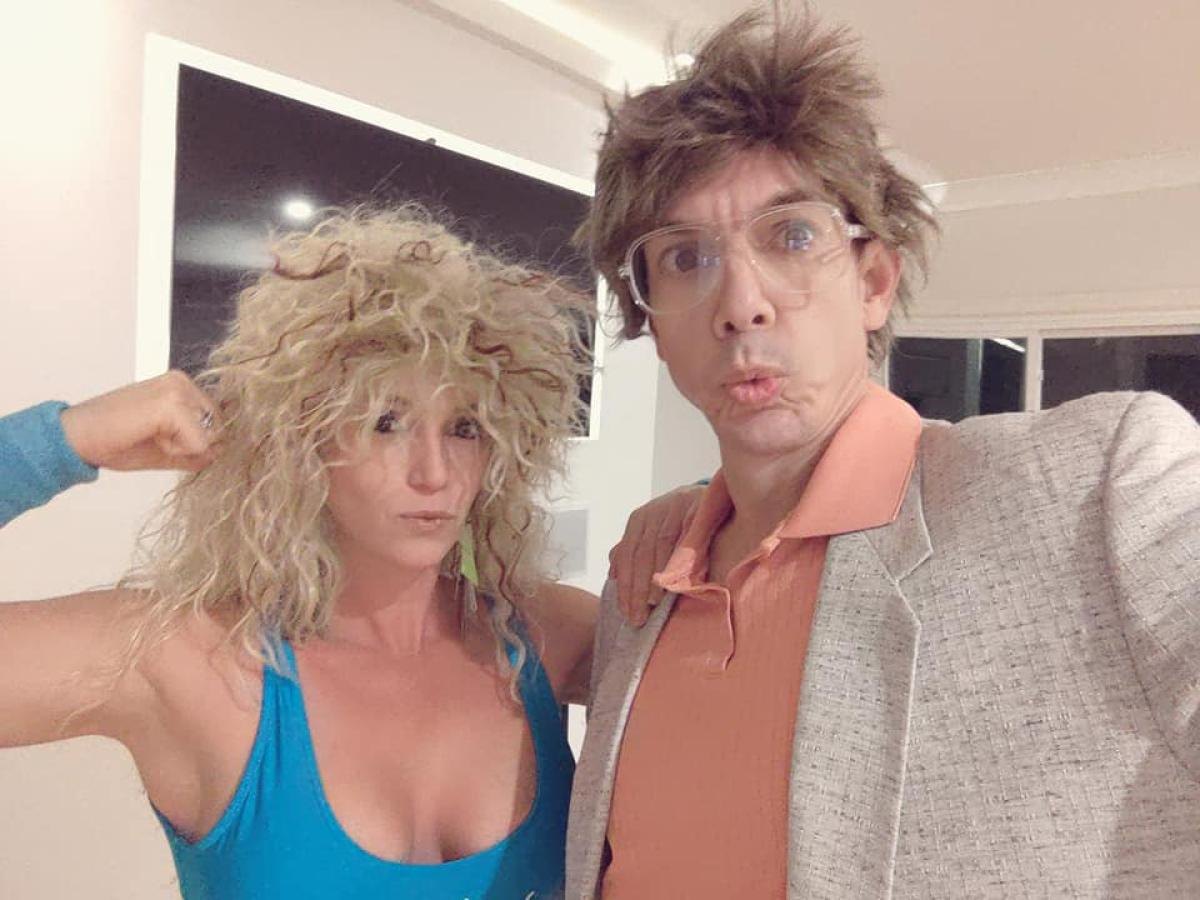 Adam and Tennille dressed up for Halloween as Ken and Workout Barbie